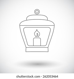 Old lantern. Single flat icon on white background. Vector illustration.