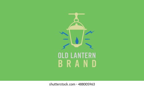 Old lantern vector logo template