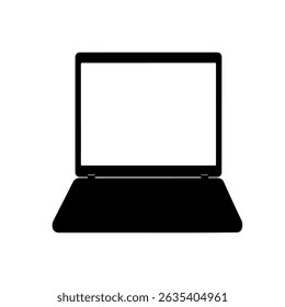 Viejo diseño de ilustración plana de Vector de silueta de computadora portátil.
