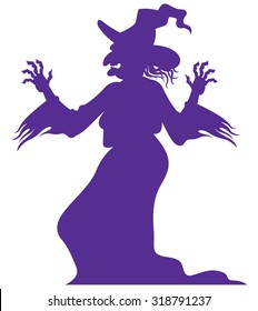 old laughing witch - cartoon halloween character