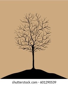 Old leafless tree silhouette
abstract nature vector  illustration