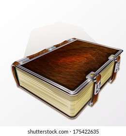  Old Leather Bound Book Isolated On A White Background