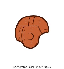 old leather football helmet vector