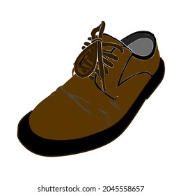 old leather shoes vector illustration.