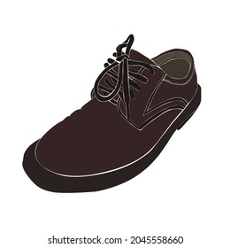 old leather shoes vector illustration.