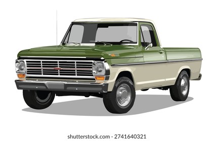 old legend classic car work farm garden truck pick up pickup icon logo sign retro suv tire body art design vector template