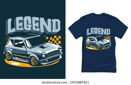 old legend racing car vector, design for t-shirt