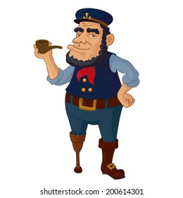 old legged sailor with a pipe