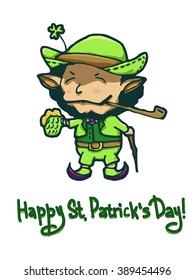Old leprechaun wishes you good luck