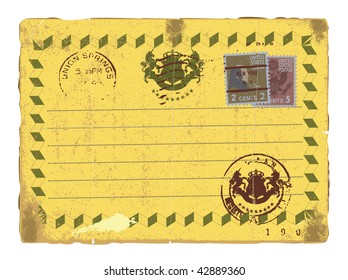 An old letter with a postcard stamp.