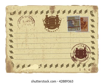 An old letter with a postcard stamp.