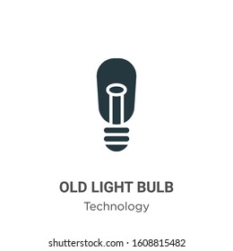 Old light bulb glyph icon vector on white background. Flat vector old light bulb icon symbol sign from modern technology collection for mobile concept and web apps design.