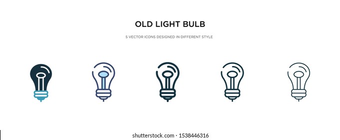 old light bulb icon in different style vector illustration. two colored and black old light bulb vector icons designed in filled, outline, line and stroke style can be used for web, mobile, ui