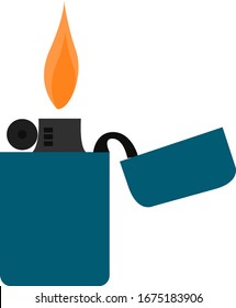 Old lighter, illustration, vector on white background.