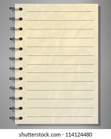 Old lined spiral notepad