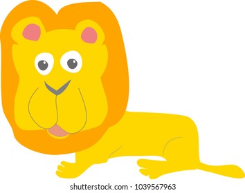 Old lion looking starved vector illustration