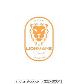 old lion mane badge vintage logo design