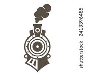 Old Locomotive Train Machine Logo Design Vector