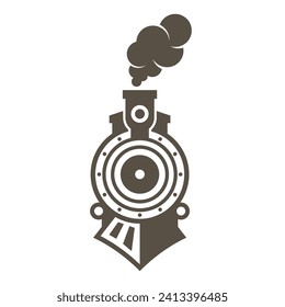 Old Locomotive Train Machine Logo Design Vector