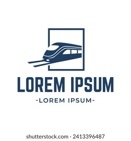 Old Locomotive Train Machine Logo Design Vector