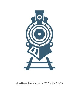 Old Locomotive Train Machine Logo Design Vector