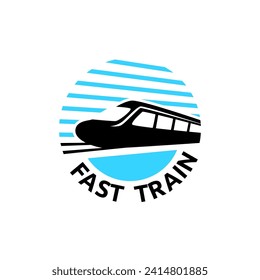 Old Locomotive Train Machine Logo Design Vector