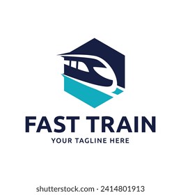 Old Locomotive Train Machine Logo Design Vector