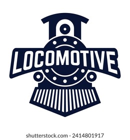 Old Locomotive Train Machine Logo Design Vector