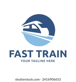 Old Locomotive Train Machine Logo Design Vector