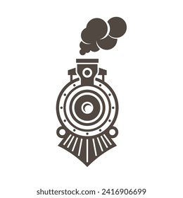 Old Locomotive Train Machine Logo Design Vector