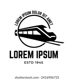 Vector de diseño del logotipo de la máquina de trenes de locomotora antigua