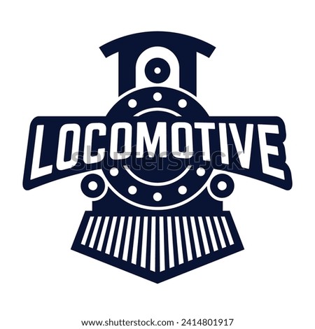 Old Locomotive Train Machine Logo Design Vector