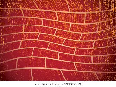 Old look waved grunge brick wall