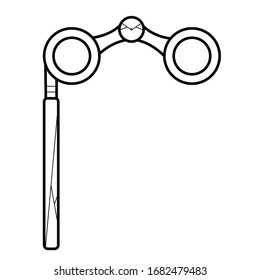 Old lorgnette glasses vector icon