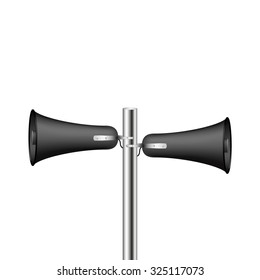 Old loudspeaker system in black design 