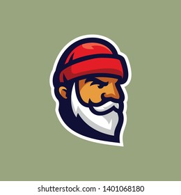 old lumberman head logo mascot template vector illustration