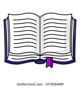 Old magic book. Decorative tattoo art. Isolated vector illustration.