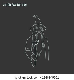 Old magician icon line element. Vector illustration of old magician icon line isolated on clean background for your web mobile app logo design.