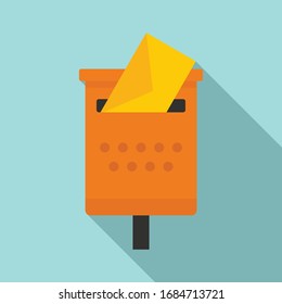 Icono de buzón antiguo. Ilustración plana del icono vectorial del buzón antiguo para el diseño web