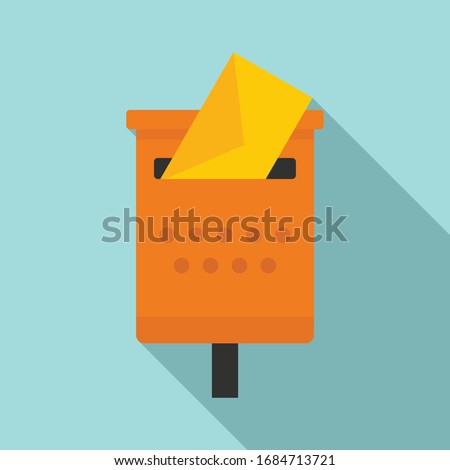 Old mailbox icon. Flat illustration of old mailbox vector icon for web design
