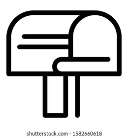 Old mailbox icon. Outline old mailbox vector icon for web design isolated on white background