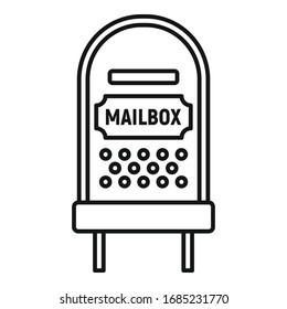 Old mailbox icon. Outline old mailbox vector icon for web design isolated on white background