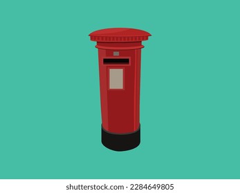 old mailbox red vintage vector