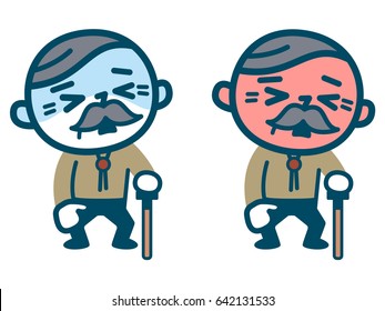 Old male with poor condition