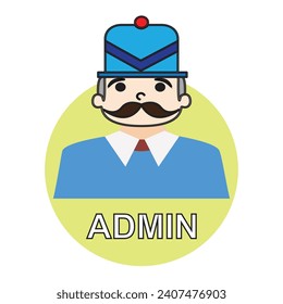 old man administrator icon. isolated white background. vector illustration
