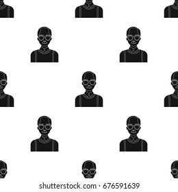 Old man.Old age single icon in black style vector symbol stock illustration web.