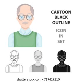 Old man.Old age single icon in cartoon style vector symbol stock illustration web.