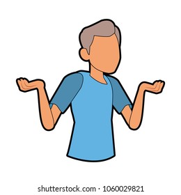 Old man with alzheime cartoon