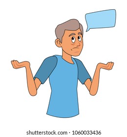 Old man with alzheime cartoon