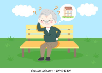 old man with alzheimer disease for your concept